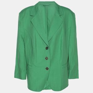 Basler Green Linen Blend Single Breasted Blazer Xl
